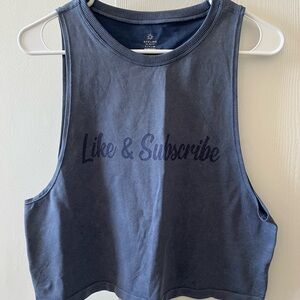 Aerie Blue “Like & Subscribe” Tank Top